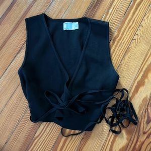 ASOS Sleeveless Wrap Black Top with Tie